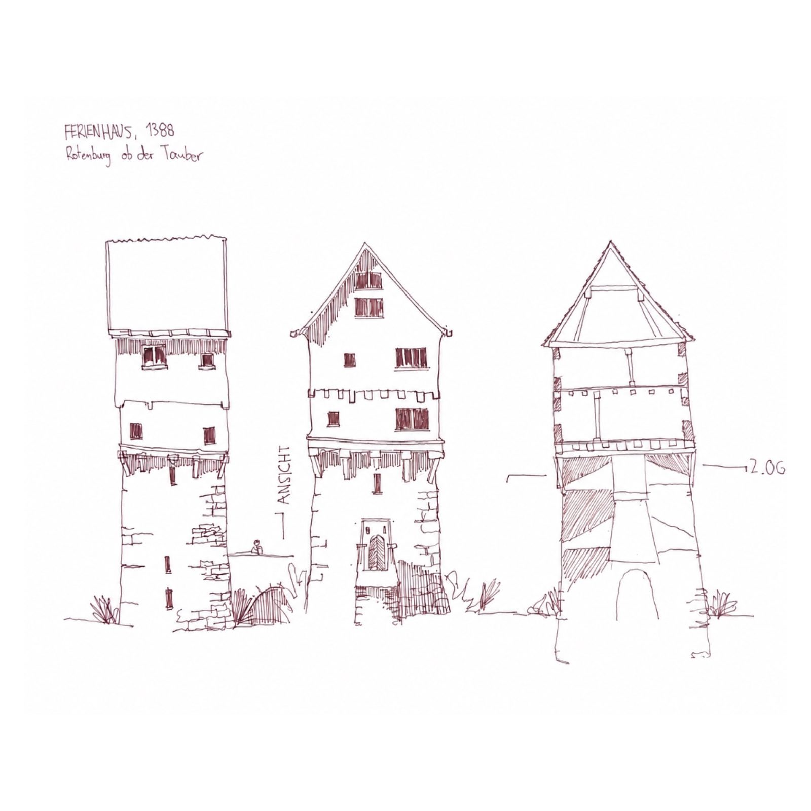 Freihandzeichnungen — 1. Semester — Architektur von Carl Dobmeier, 2025 — Abbildung 2