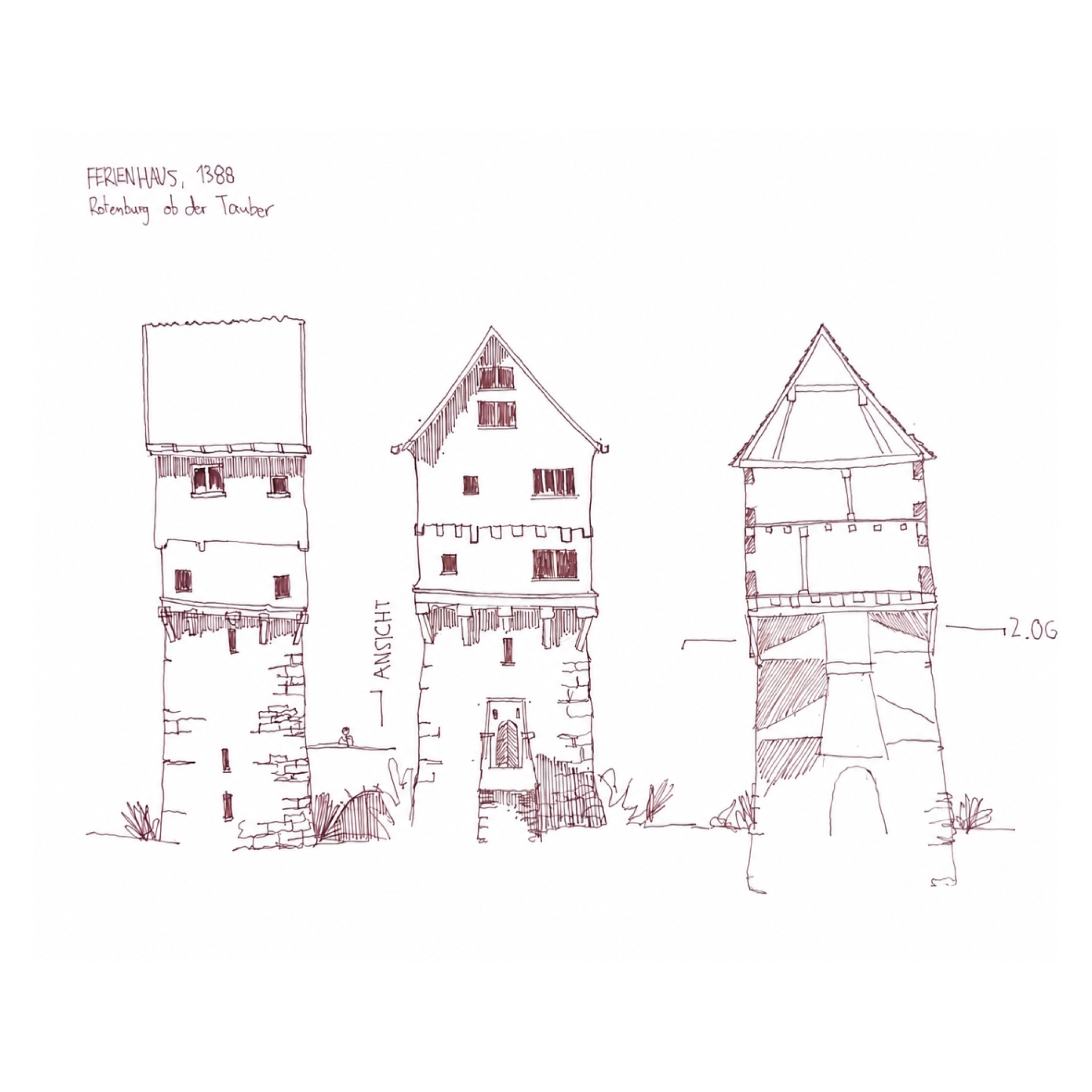 Freihandzeichnungen — 1. Semester — Architektur von Carl Dobmeier, 2025 — Abbildung 2